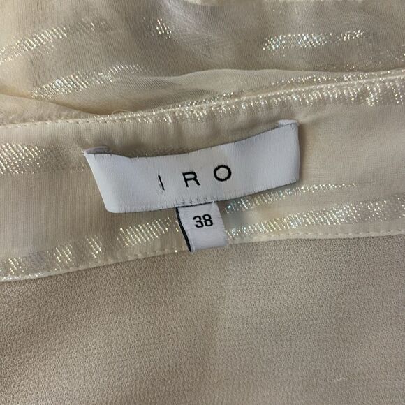 IRO viscose/silk Elegant Cream Ruffled midi Skirt, S - Picture 7 of 8